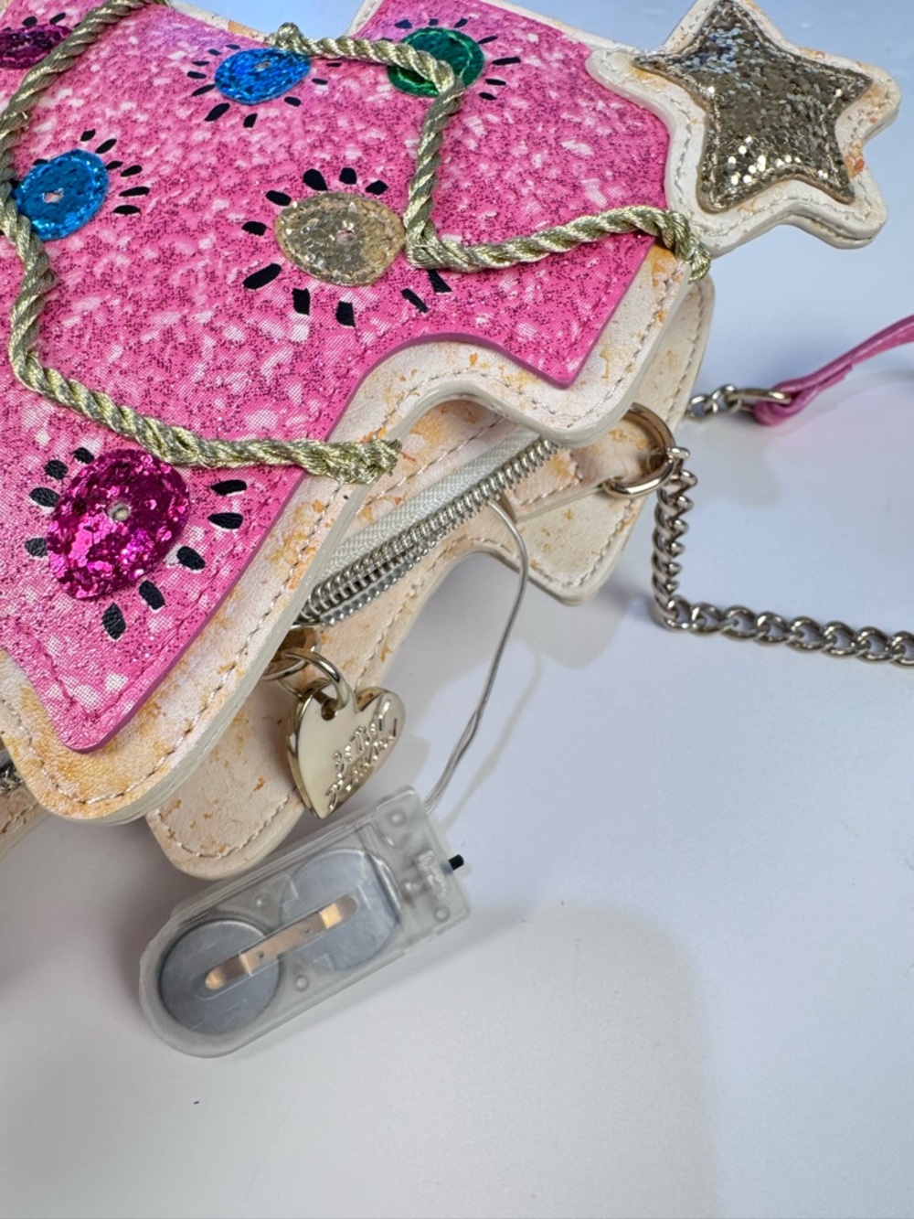Betsey Johnson Kitsch Christmas Tree Crossbody Bag Purse Lights up RARE euc - Picture 4 of 16